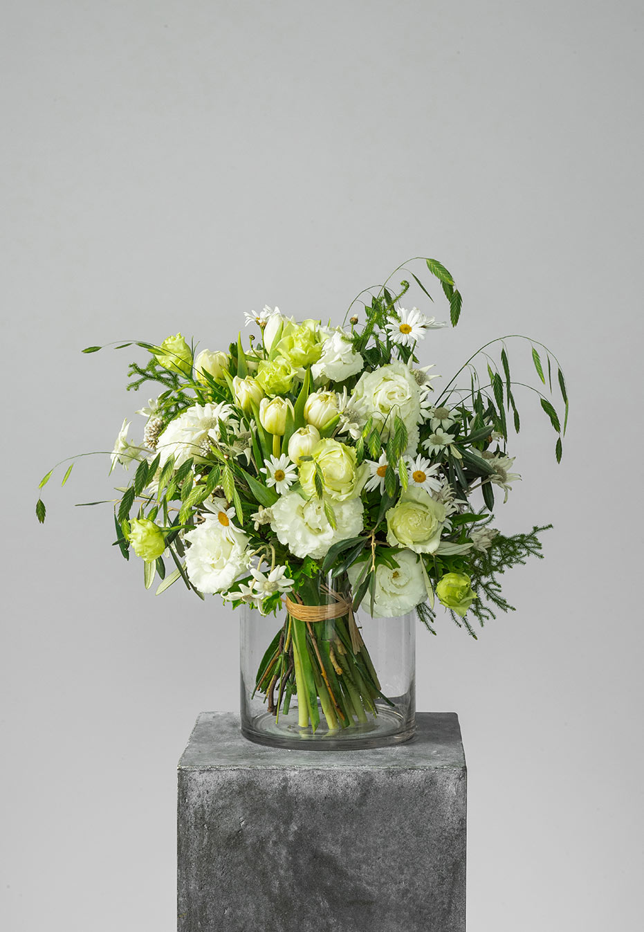 flower bouquet of daisy and tulip by flannel flowers