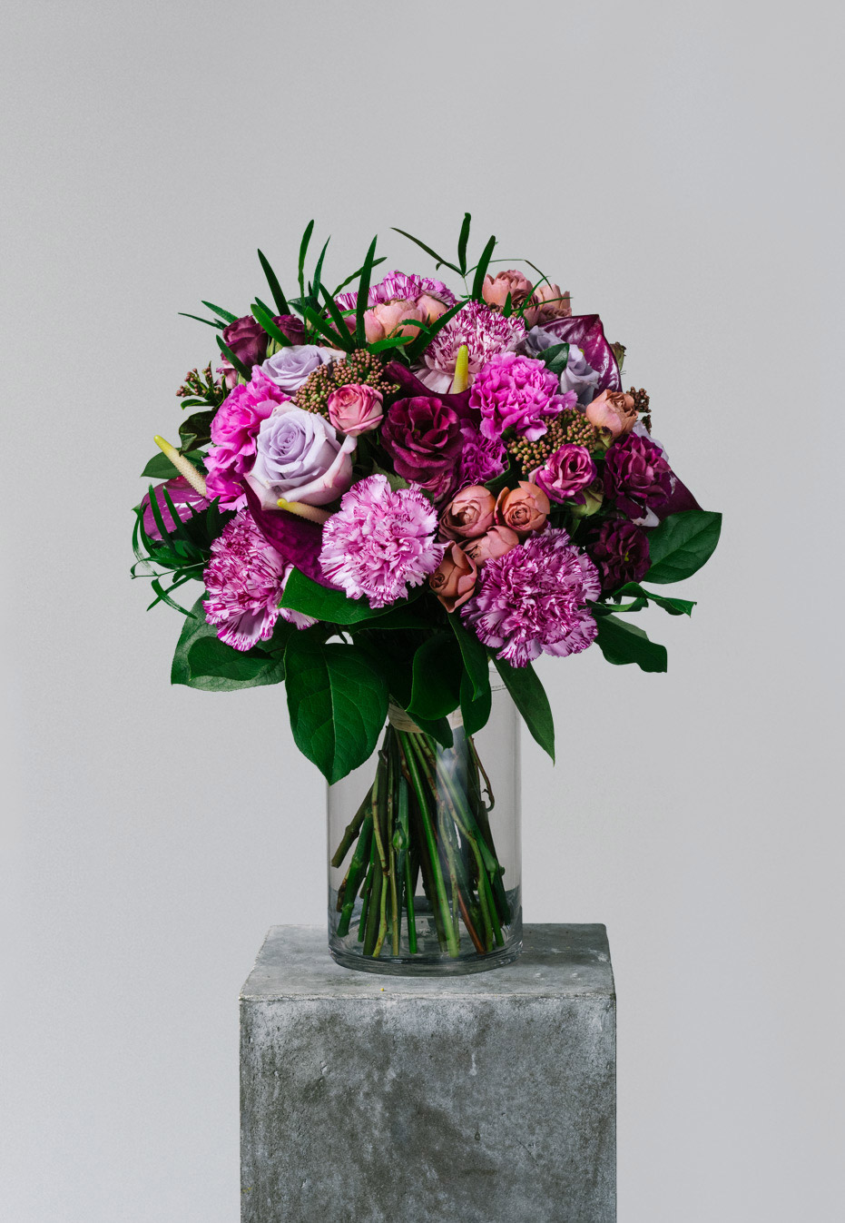 flower bouquet of carnation and rose by flannel flowers