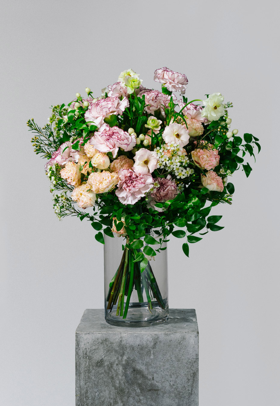 flower bouquet of carnation and ranunculus by flannel flowers