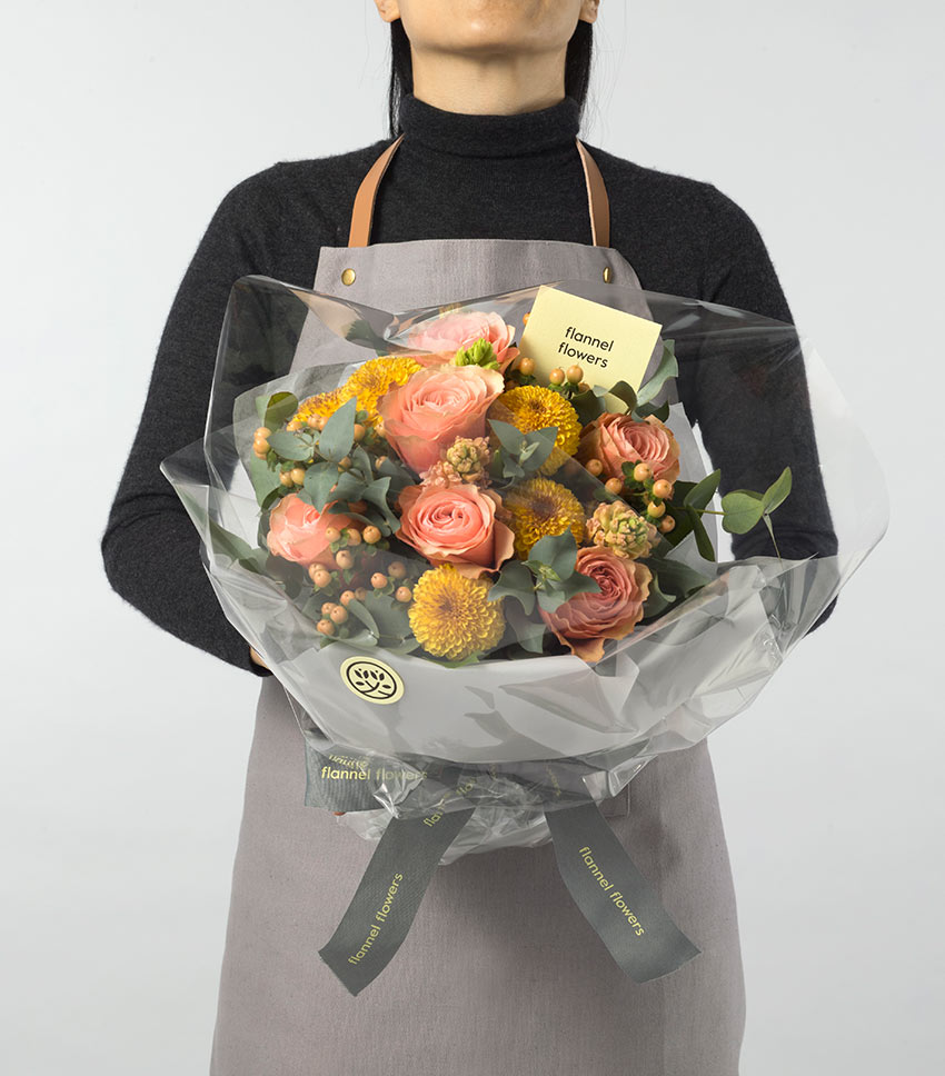 Premium flower bouquet in luxury packaging for delivery