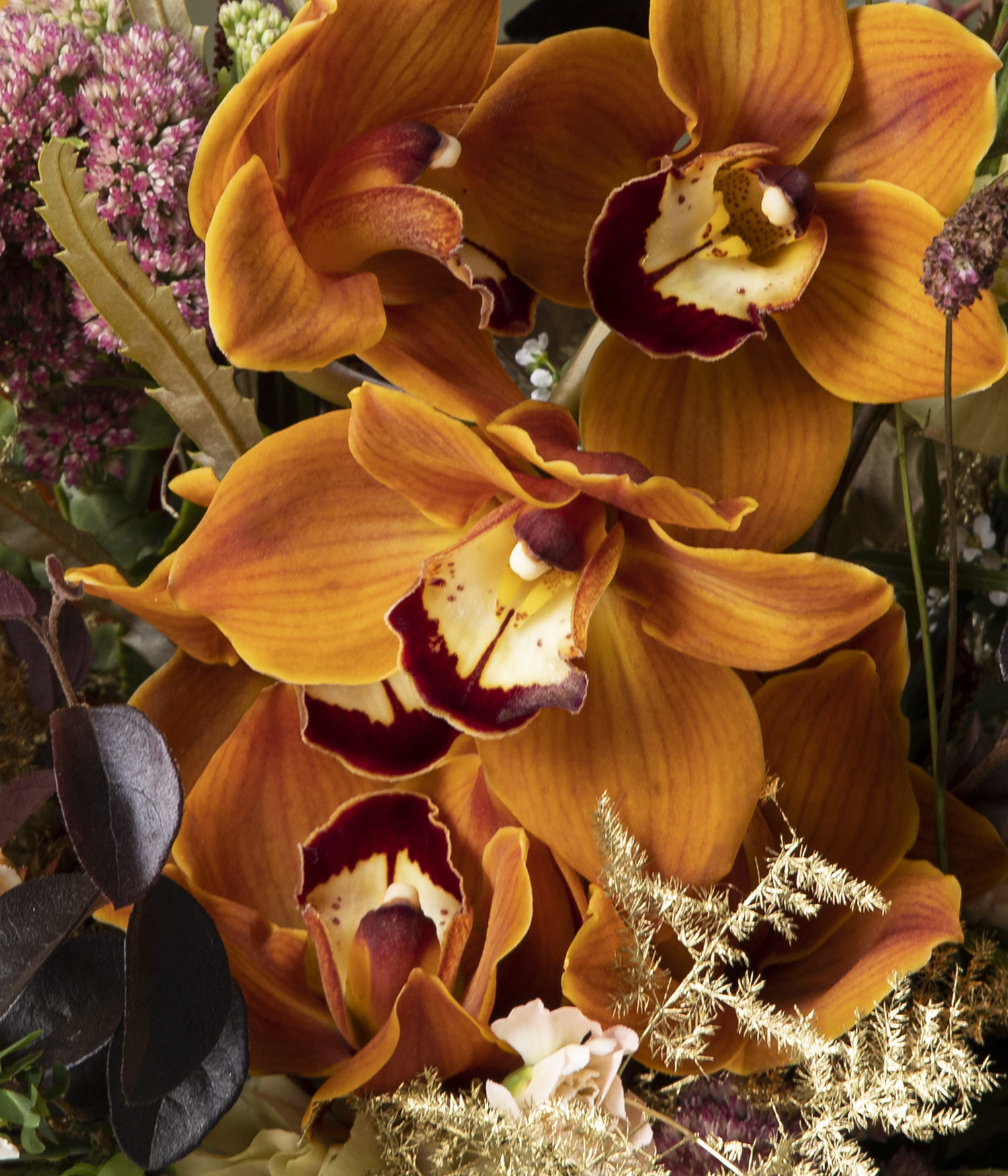 Golden Hour Orchid Flower Bouquet by flannel flowers florist