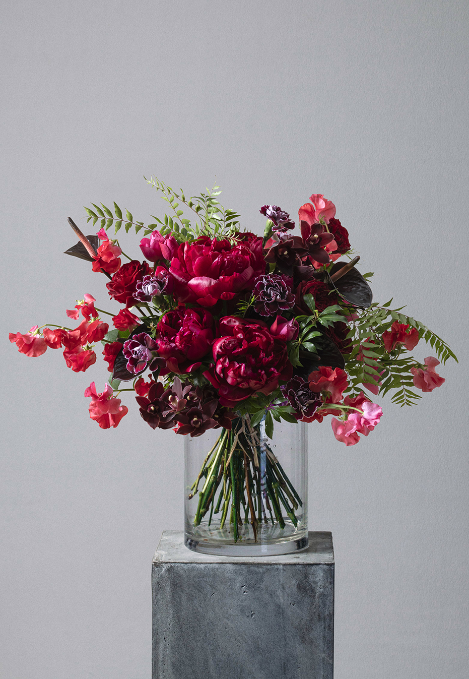  flower bouquet of peony and carnation by flannel flowers