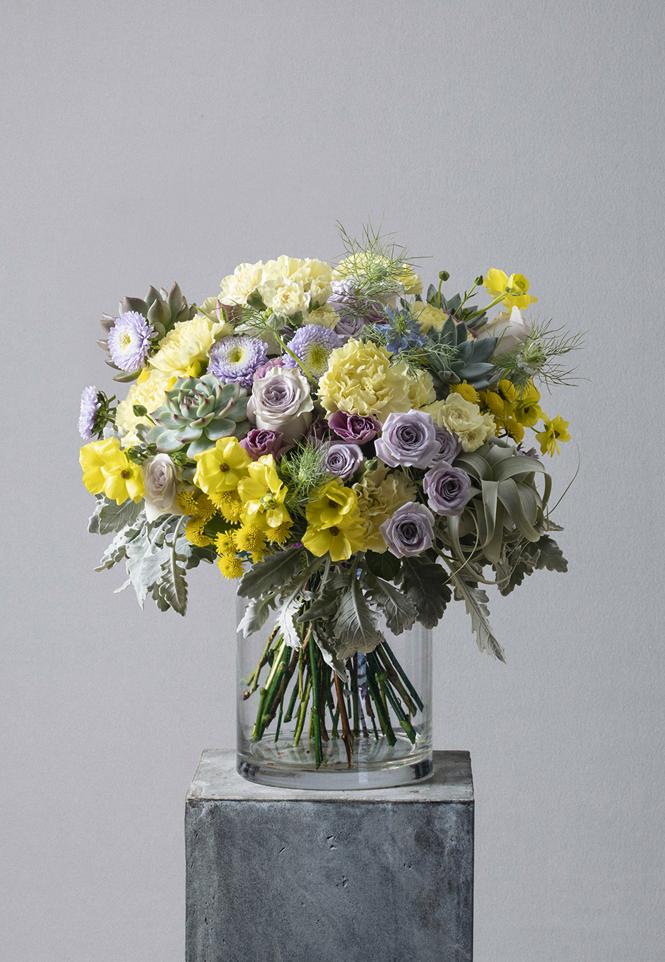  flower bouquet of carnation and ranunculus by flannel flowers