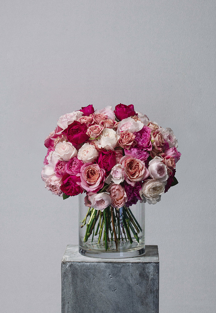  flower bouquet of pink wabara rose by flannel flowers